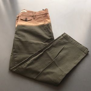 Prada Women Ankle Pants Green Brown Ombré Size 40